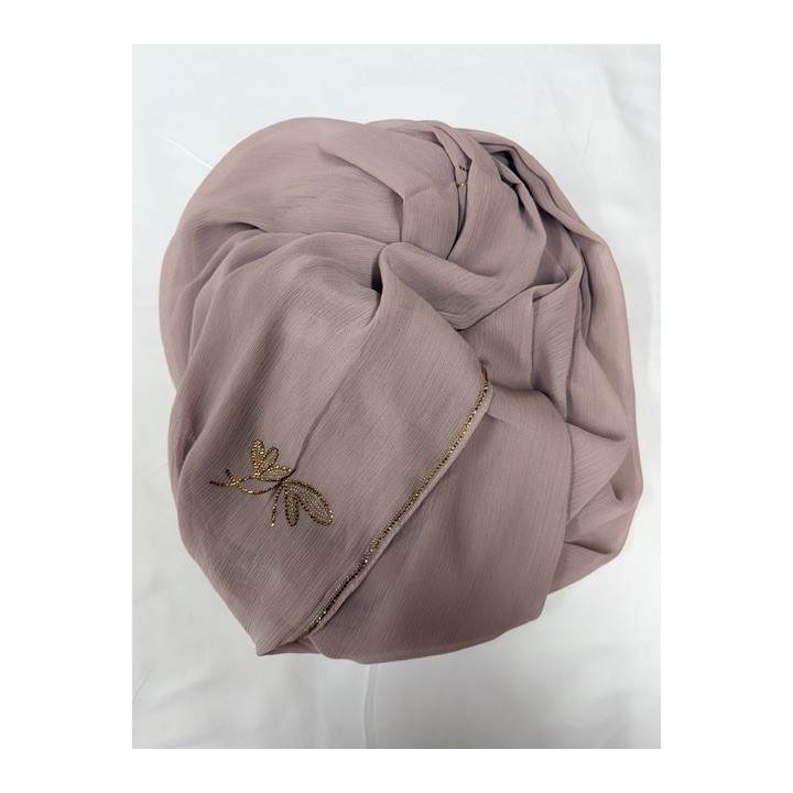 ECHARPE MOUSSELINE DE SOIE STRASS
