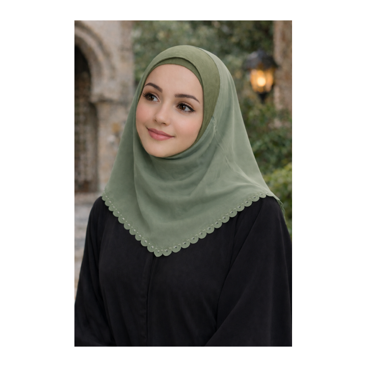 HIJAB ENFANT FINITION DENTELLE