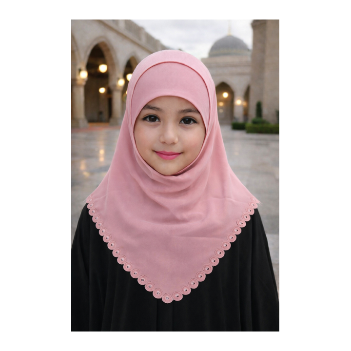 HIJAB ENFANT FINITION DENTELLE