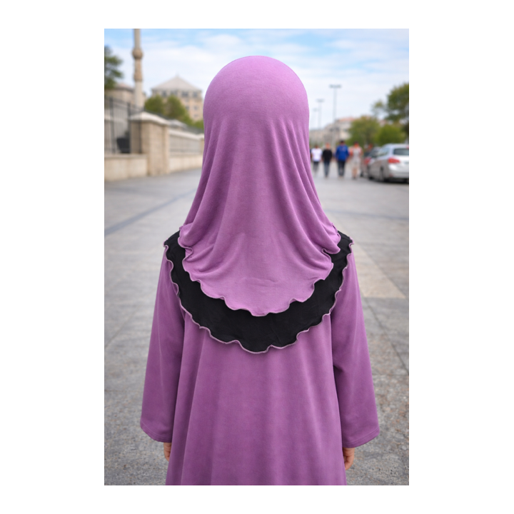 HIJAB ENFANT VISCOSE BICOLORE 2 VOILES