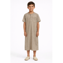 GROSSISTE QAMIS ENFANT MANCHE COURTE EFFET LIN A