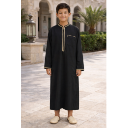 GROSSISTE QAMIS ENFANT MANCHE LONGUE SANS COL ZIP