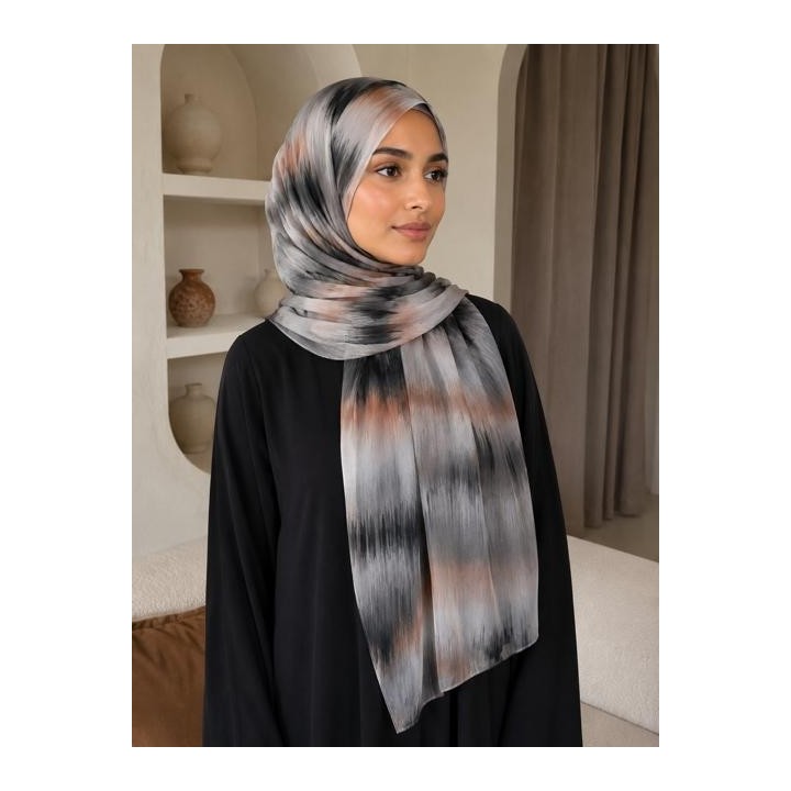 GROSSISTE ECHARPE MOUSSELINE MOTIF