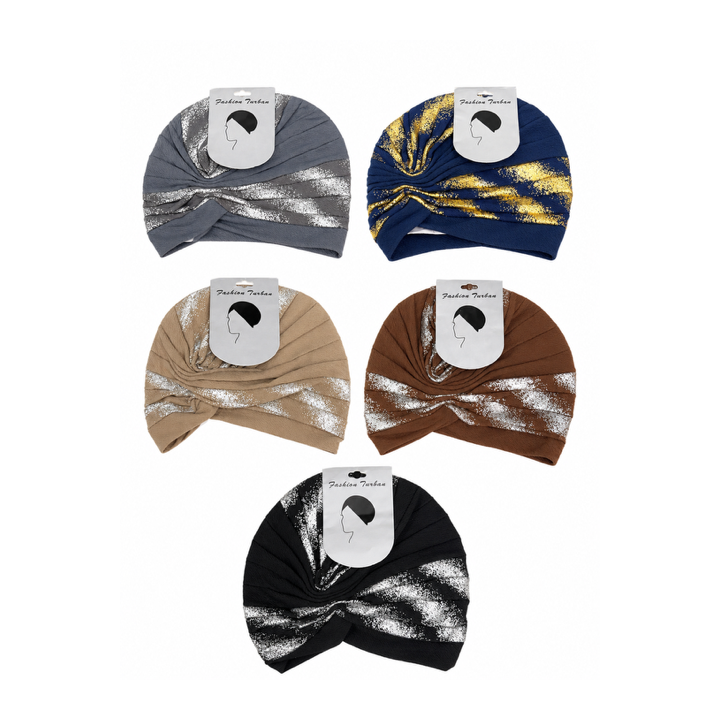 BONNET PLISSE CREPE IMPRESSION ARGENT OU DORE