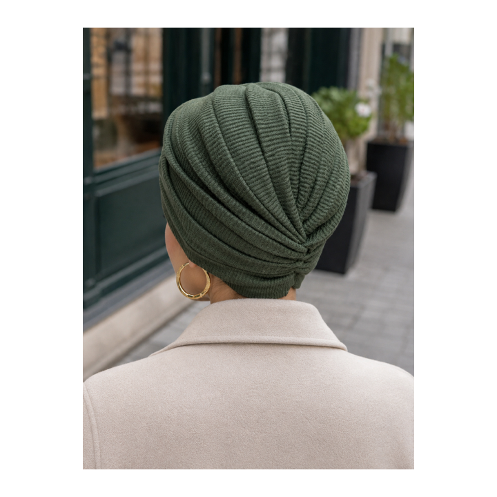BONNET PLISSE MAILLE COTELE