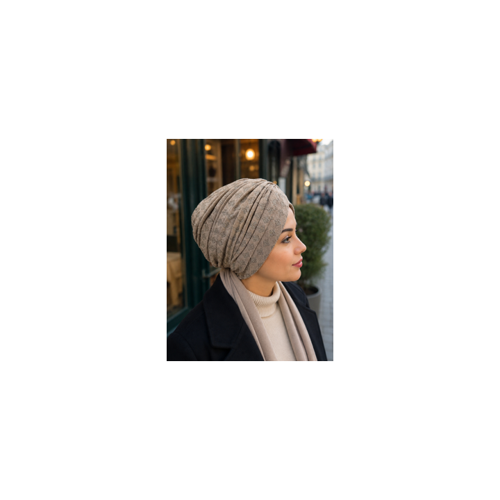 BONNET PLISSE IMPRESSION LOSANGE