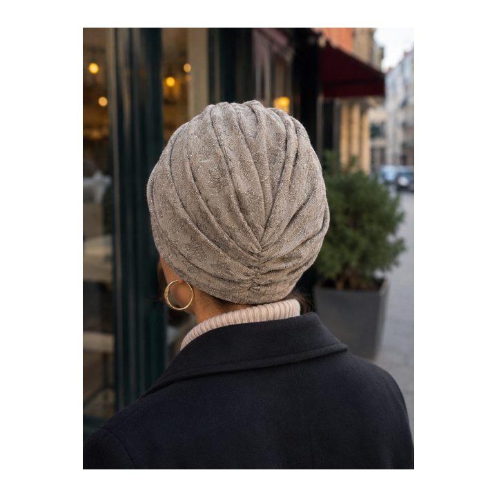 BONNET PLISSE IMPRESSION LOSANGE