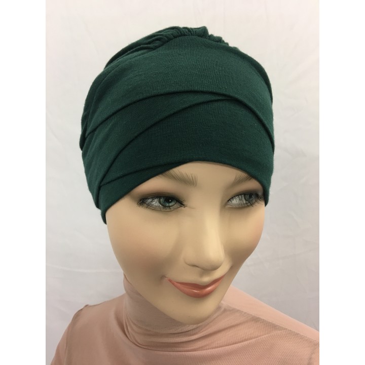 BONNET CROISE VISCOSE PETITS PLIS