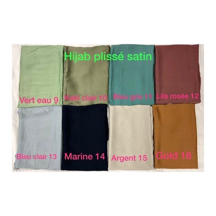 GROSSISTE HIJAB PLISSE SATINE