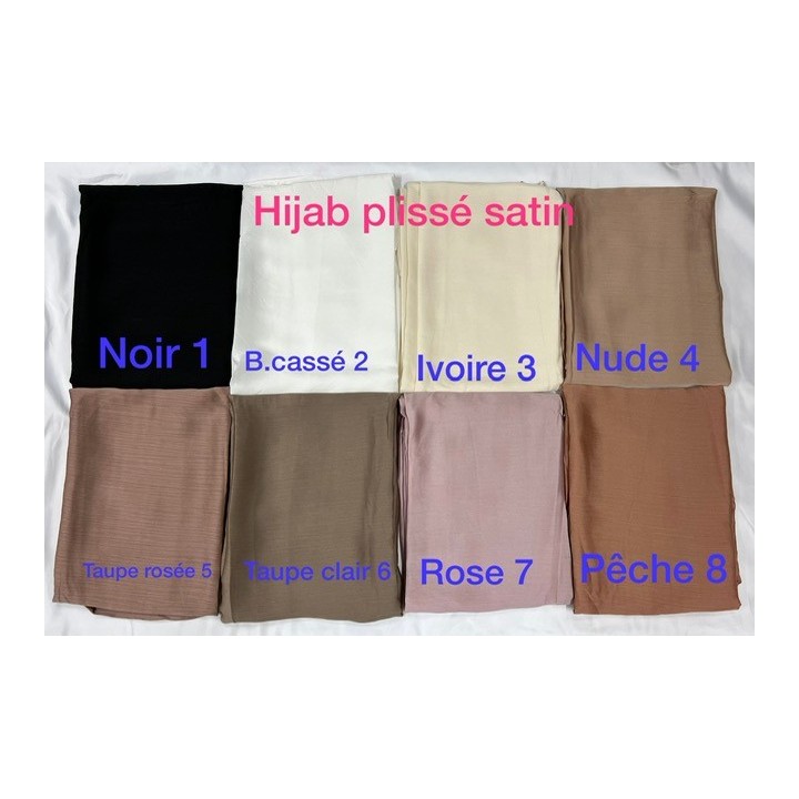 GROSSISTE HIJAB PLISSE SATINE